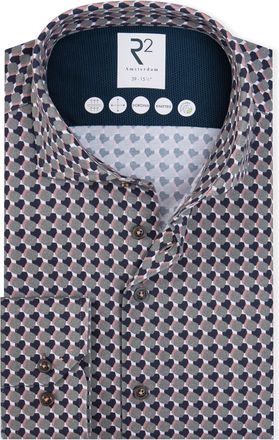 R2 knitted overhemd sorona groen patroon