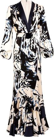 Silvia Tcherassi Remy maxi-jurk - Blauw