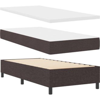 vidaXL Box Spring Bed with Mattress Dark Brown 100 x 200 cm Fabric vidaXL