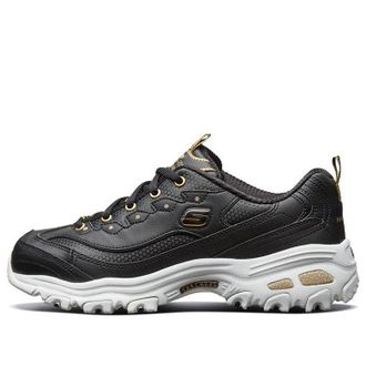 Skechers (WMNS) Skechers DLites Low-Top Daddy Shoes Black/Gold 11919-BKGD