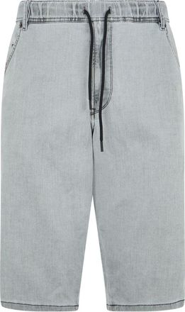 Diesel Bermuda short met trekkoord - Heren - Korte broeken - Grijs - Maat: W40 Katoen