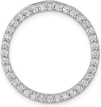 Diamond2Deal 14K White Gold Lab Grown Diamond Circle Pendant (0.72ct, VS, G-H)