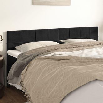 vidaXL Cabeceros 2 Unidades De Terciopelo Negro 100x5x78/88 Cm Vidaxl