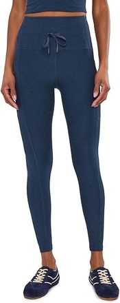 Beyond Yoga Spacedye The Go Pocket Midi Leggings Womens Clothing Nocturnal Navy : XL (US Womens 14-16), Elastane/Polyester