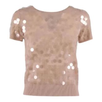 Max Mara Round-neck Knitwear, female, Beige, Size: XS Saio Sweater