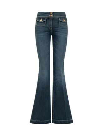 Seafarer Blue Flared High Rise Jeans
