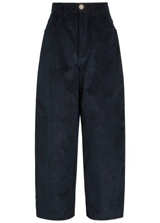 R&oacute;he Berber Barrel-leg Corduroy Trousers - Black - 42 (UK14 / L)