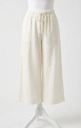 Z Supply Romi Knit Eyelet Pants In White