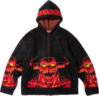 SUPREME x Toy Machine Zip Up Hooded Sweater Black Red SUP-SS24-070