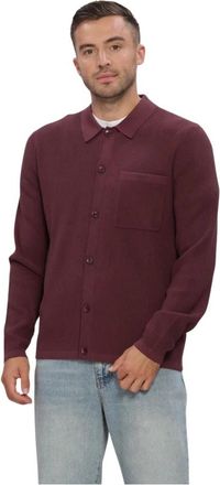 Anerkjendt Aksvend Ribgebreide Vest - Heren - Vesten - Rood - L - Polyester - Truien & Vesten