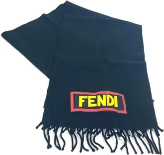 Fendi Pre-owned Wool scarves - Heren - Vintage Accessoires - Zwart - ONE Size - Wol - Vintage