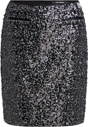 Karl Lagerfeld Gonna con paillettes - Nero