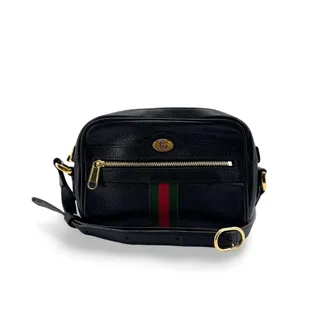Gucci Ophidia Suede Black Leather Briefcase Bag (Pre-Owned)