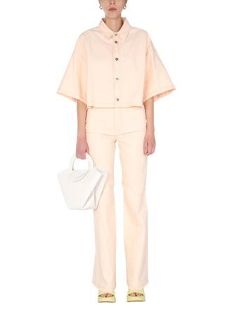 Bottega Veneta Flared Cotton Jeans - Pink