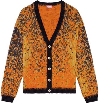Diesel brushed cardigan - men - Polyamide/Cotton/Acrylic/Wool/Viscose - S - Orange