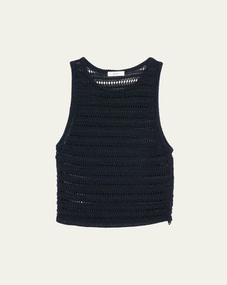 A.L.C. Gale Open Knit Sleeveless Crop Top
