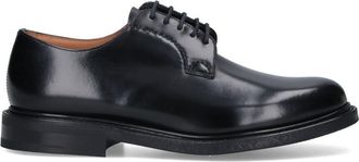 Churchs Polished Black Leather Lace-Up Flat Shoes From ChurchS