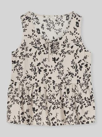 Tom Tailor Denim Regular Fit Blusentop aus Viskose-Leinen-Mix in Beige, Gr&ouml;&szlig;e XS