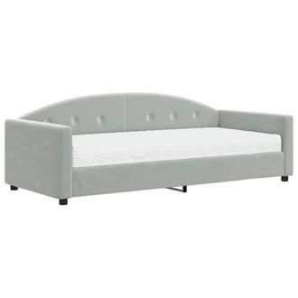 Berkfield Home Daybed with Mattress Light Grey 90x190 cm Velvet