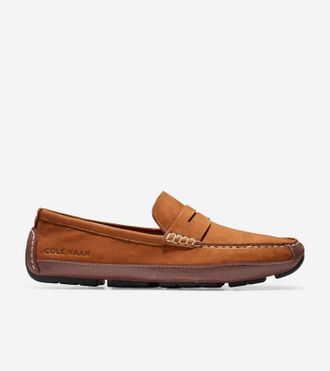 Cole Haan Mens Wyatt Penny Driver Shoes In British Tan
