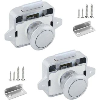OEM Cerraduras Met&aacute;licas Con Bot&oacute;n Pulsador Para Autocaravanas, 14-16 Mm, Cerradura De Puerta Sin Llave Con Bot&oacute;n Pulsador, Cerradura Para Muebles Con Tor