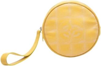 Chanel Pre-owned Nylon chanel-bags - Dames - Vintage Clutch - Geel - ONE Size - Nylon - Vintage