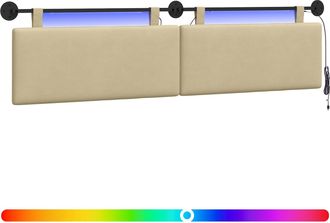 vidaXL Cabecero Colgante Verde Claro Gris Tela De Pana Vidaxl