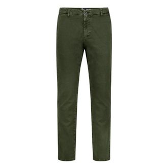 Bomboogie Pantalones Chino Slim en Gabardina El&aacute;stica - Trousers - Hombre - Verde - W34