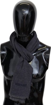 Missoni Elegant Wool Scarf with Logo Mens Embroidery