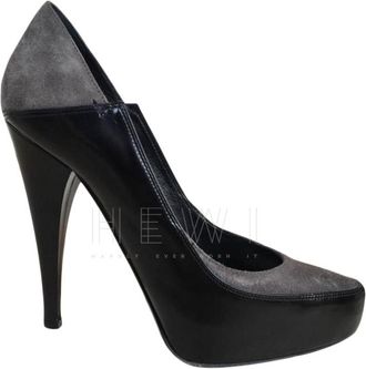 Barbara Bui Black & Grey Suede & Leather Pumps Size 37