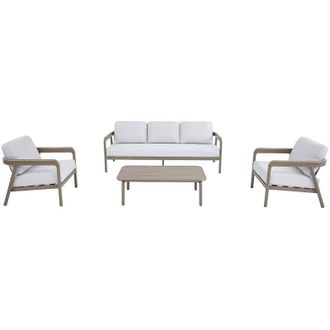 Vente-Unique Set da giardino in alluminio: un divano 3 posti, 2 poltrone e un tavolino Talpa - ZAYORA di MYLIA