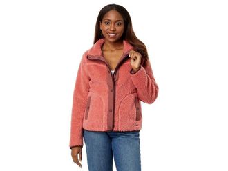 L.L.Bean L. L.Bean Beans Sherpa Fleece Jacket Womens Mineral Red Pockets DDR260