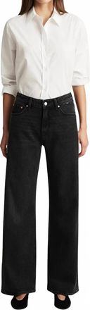 Mavi Florida Wide Leg Jeans In Dark Smoke