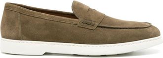 Doucal's Penny-slot suede loafers - men - Calf Suede/Rubber/Calf Leather - 44 - Green