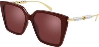 Gucci Gg 1967S 004 Zonnebrillen - Dames - Zonnebrillen - Rood - 54 MM - Accessoires