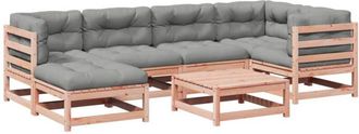 vidaXL Set De Sof&aacute;s Jard&iacute;n 7 Pzas Con Cojines Madera Abeto Douglas Vidaxl