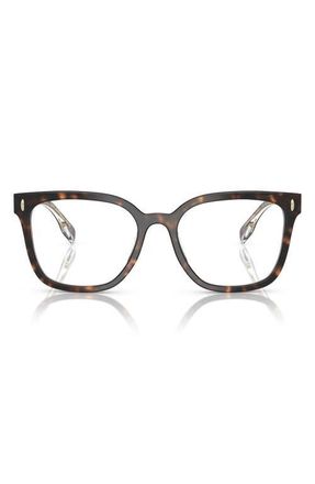 Tory Burch 55mm Square Optical Glasses in Black Tort at Nordstrom