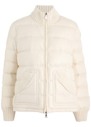 Moncler Arcelot Quilted Shell Jacket - Off White - 1 (UK 10 / S)