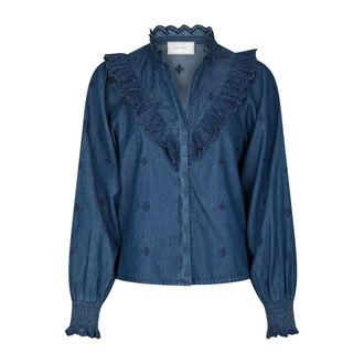 Neo Noir Degas Denim Blouse - female - Neo Noir - Shirts - Blue - L - Blouses & Shirts