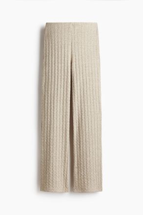 H&M Ausgestellte Hose mit Zopfmuster - Beige