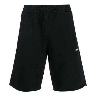 Off-white Mens Off-White FW22 Solid Color Logo Printing Elastic Waistband Sports Shorts Ordinary Version Black OMCI012C99FLE0031001