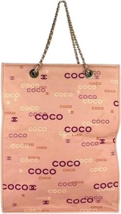 Chanel Pre-owned Tote Bags, female, Pink, Size: ONE SIZE Pre-owned Canvas Vintage Tote Bag