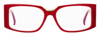 Max Mara MM5157-B Blue Block Rectangular Eyeglasses - Red
