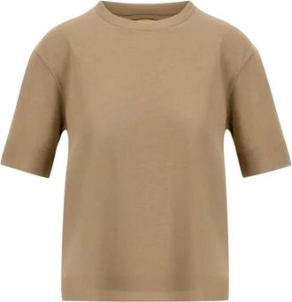Herno Glam Knit T-Shirt - Heren - T-shirts - Bruin - 2XS - Katoen - Tops