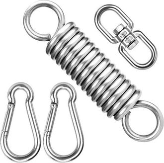 OEM Muelle Para Hamaca De Acero Inoxidable 304 - Con 2 Mosquetones M8, Anillo Giratorio, 250 Kg, Para Yoga, Silla Colgante, Saco De Boxeo, Jard&iacute;n