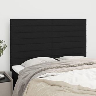 vidaXL Cabeceros 4 Unidades Tela Negro 72x5x78/88 Cm Vidaxl