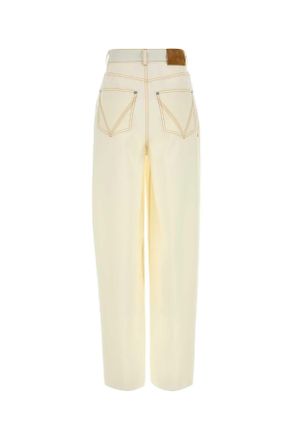Bottega Veneta Womens White Wool Pant Dove Exterior: Pantaloni