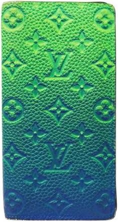 Louis Vuitton Pre-owned Long wallet (bi-fold) - Heren - Vintage Accessoires - Groen - ONE Size - Leer - Vintage