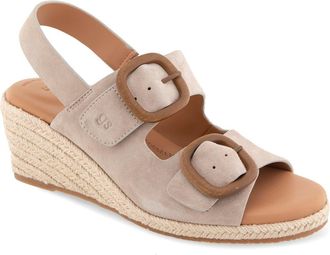 Gentle Souls Greca Espadrille Slingback Platform Wedge Sandal in Light Mushroom Suede at Nordstrom, Size 8.5