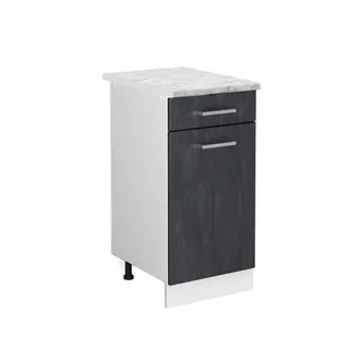 Vicco Mueble Bajo De Cocina R-line, Hormig&oacute;n Negro, 40 Cm Et M&aacute;rmol